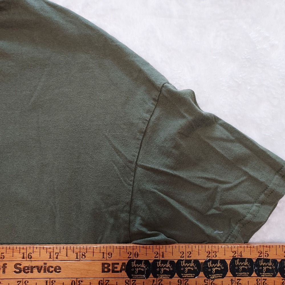 Olive Green‎ Skull Graphic T-Shirt Mens S Cotton Tee Goth Witchy Punk Halloween - Picture 3 of 6